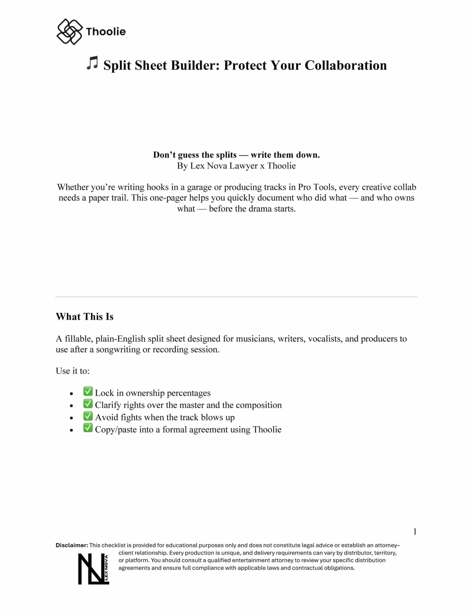 Split Sheet Builder