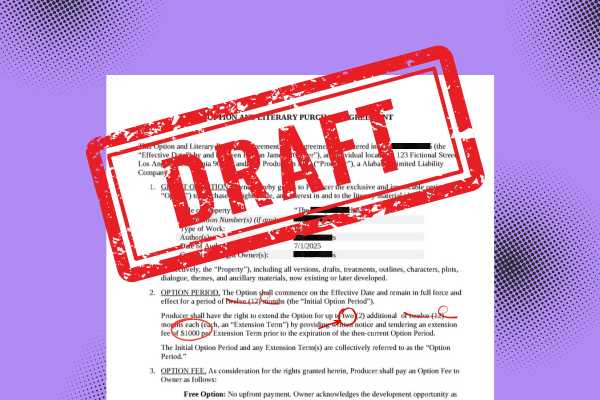 Option agreement indie film